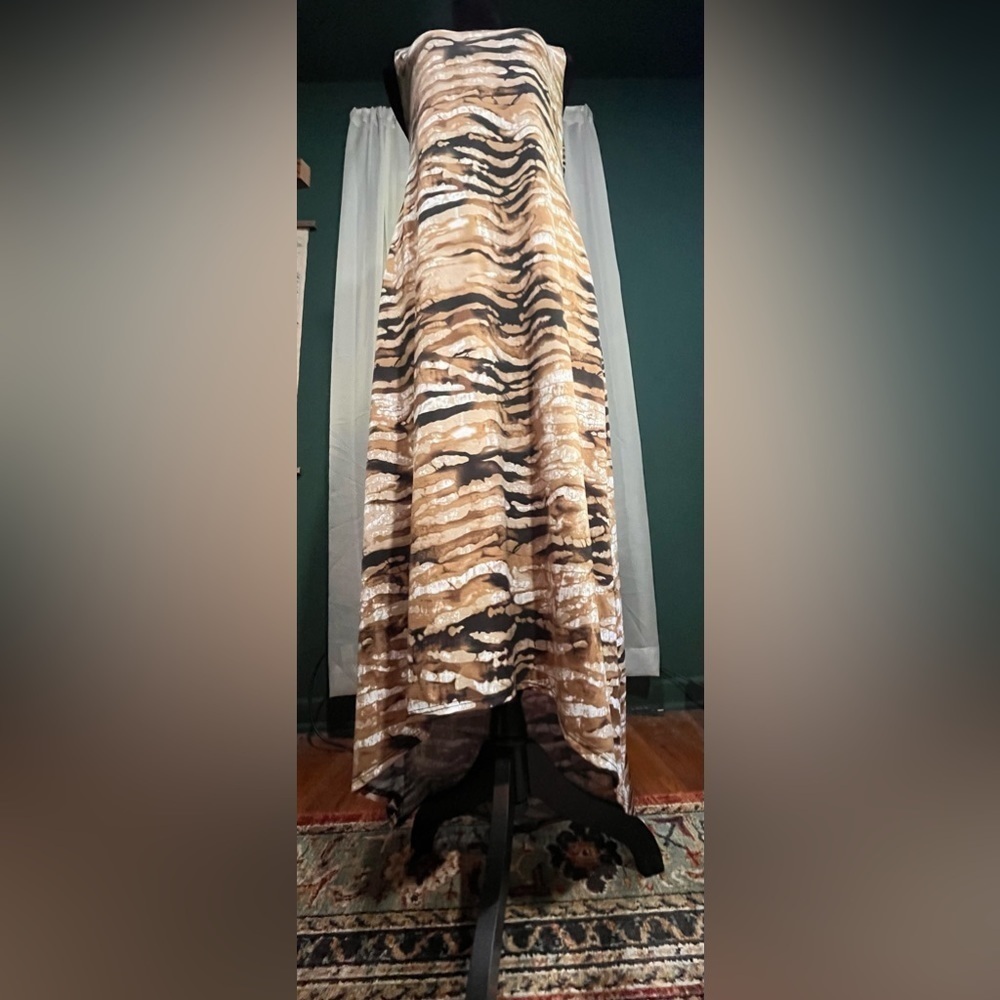 Vintage 80’s Animal Print High Low Maxi Dress